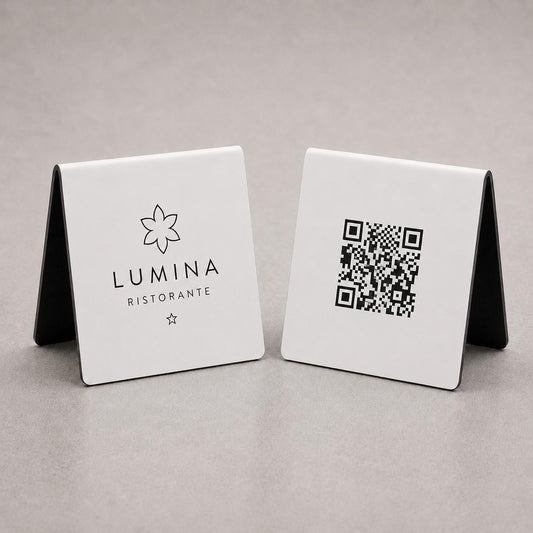 QR Code cavalierino in abs effetto ottone Personalizzato | Segnaposto Ristorante Elegante | Menu Digitale Menu Cavaliere qr