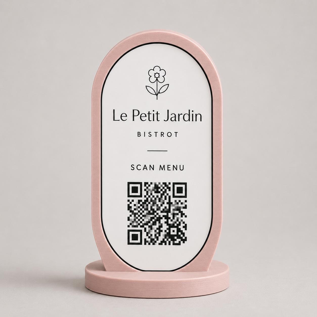 Porta Menu QR Code linea POP Bistrò Arancio Pesca Personalizzato per Ristorante e Bar Segnatavolo Menu Digitale Display QR 3d