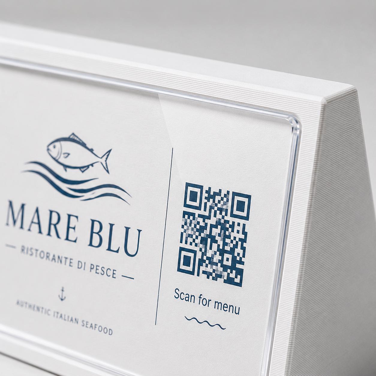 Porta QR Code da Tavolo per Ristoranti | Supporto Biglietto da Visita Personalizzabile | Espositore Menu QR in Stampa 3D con Plexiglass