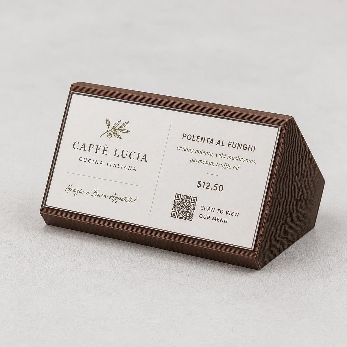 Display QR Code Tavolo qr code intercambiabile per Ristoranti | Supporto Biglietto Visita Personalizzabile| Espositore Menu QR