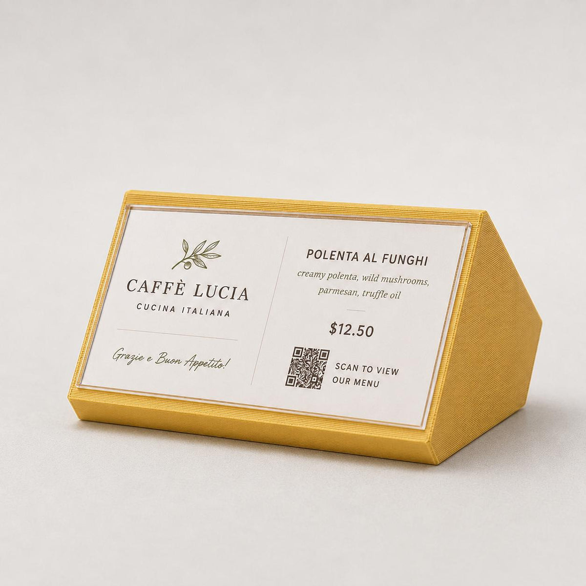 Display QR Code Tavolo qr code intercambiabile per Ristoranti | Supporto Biglietto Visita Personalizzabile| Espositore Menu QR