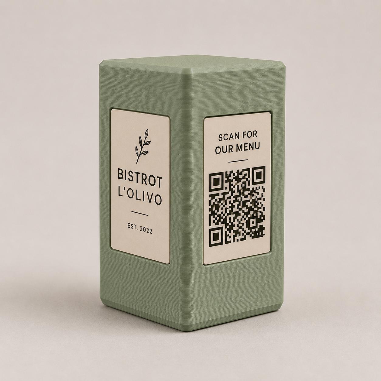 Totem QR Code linea POP bianco Personalizzato per Ristorante e Bar Segnatavolo Menu Digitale Display QR 3d