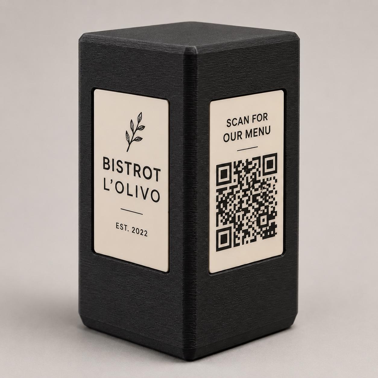 Totem QR Code linea POP bianco Personalizzato per Ristorante e Bar Segnatavolo Menu Digitale Display QR 3d