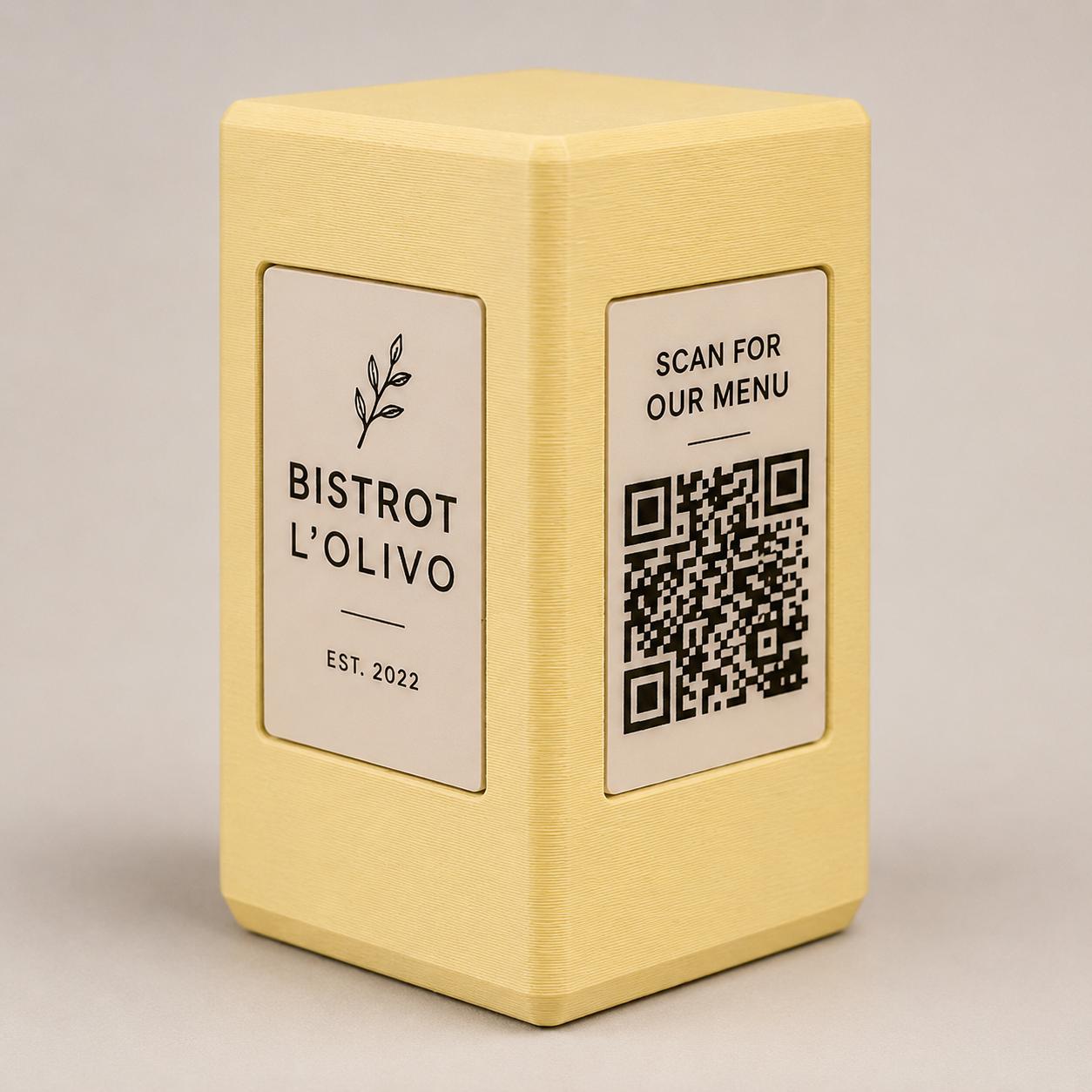 Totem QR Code linea POP bianco Personalizzato per Ristorante e Bar Segnatavolo Menu Digitale Display QR 3d