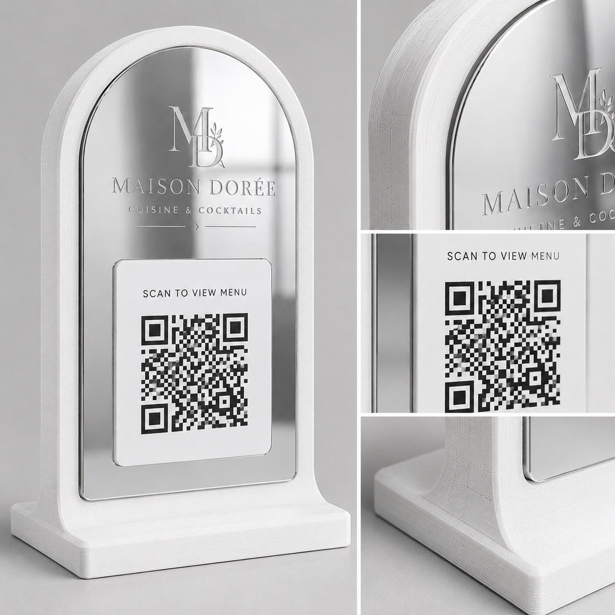 Stand qr code menu 3d qr code Linea PLEXY luxury verde salvia Personalizzato per Ristorante e Bar Segnatavolo Menu Digitale Display QR 3d
