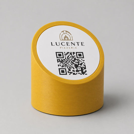 menu 3d qr code Linea MONO giallo Personalizzato per Ristorante e Bar Segnatavolo Menu Digitale Display QR 3d