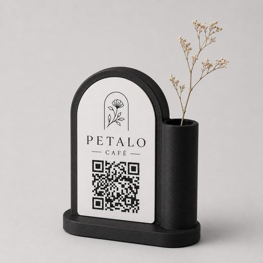 Set centrotavola portafiori con QR Code personalizzato per ristoranti – immagine 1