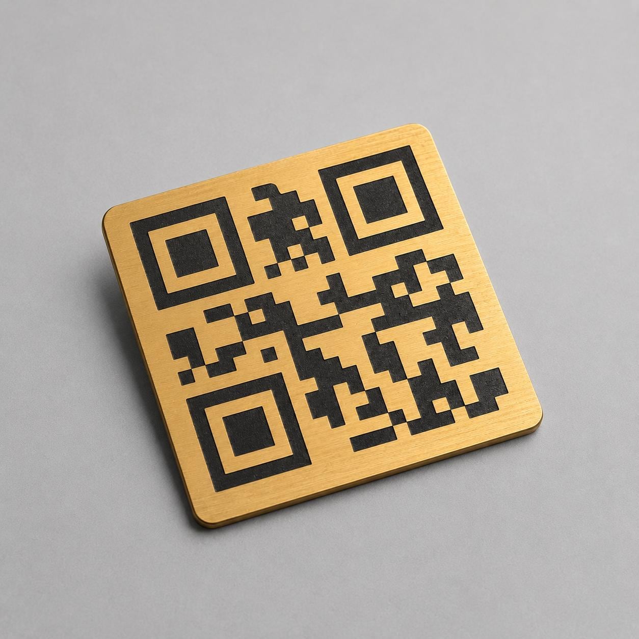 QR Code quadrato in abs effetto ottone Personalizzato | Segnaposto Ristorante Elegante | Menu Digitale Menu qr