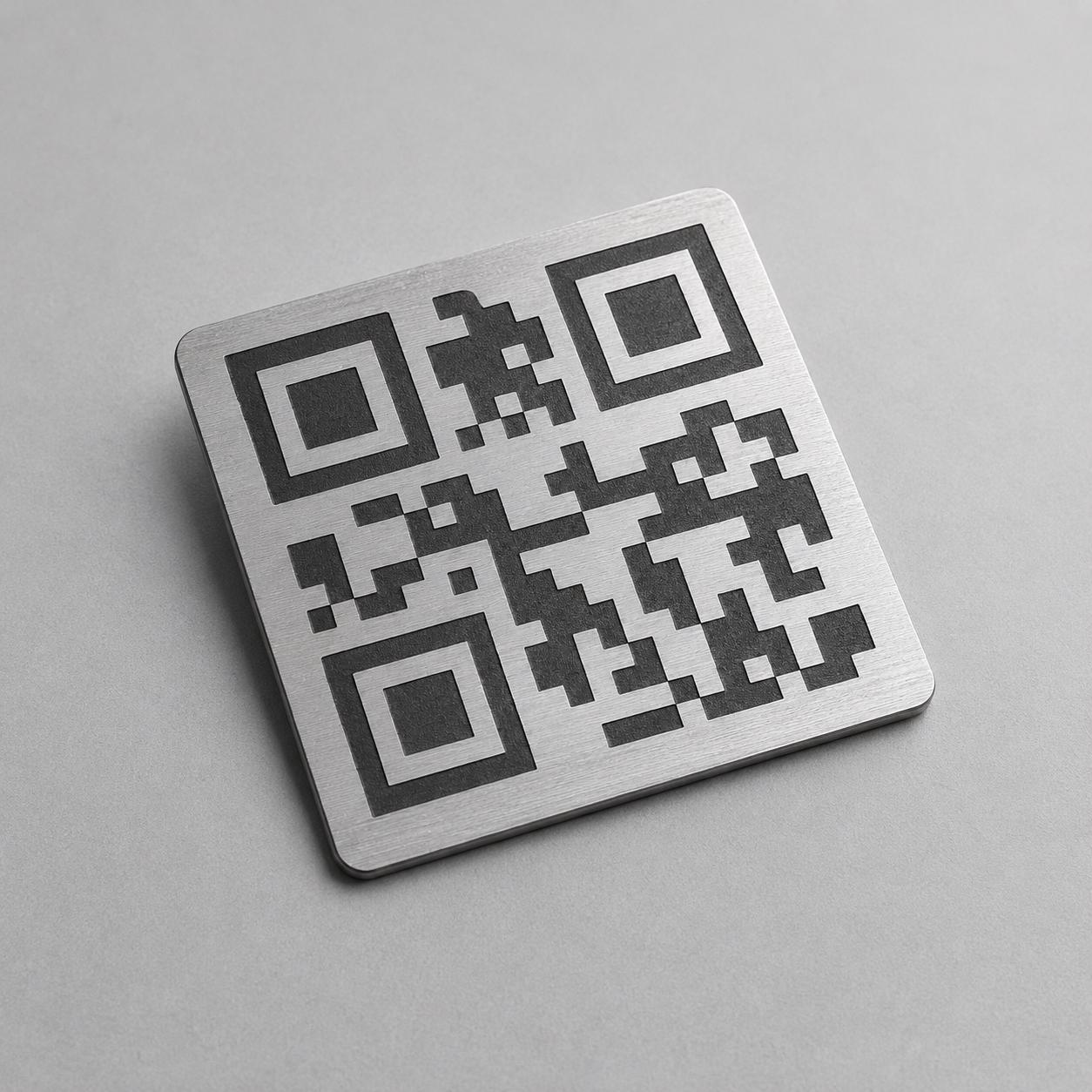 QR Code quadrato in abs effetto ottone Personalizzato | Segnaposto Ristorante Elegante | Menu Digitale Menu qr