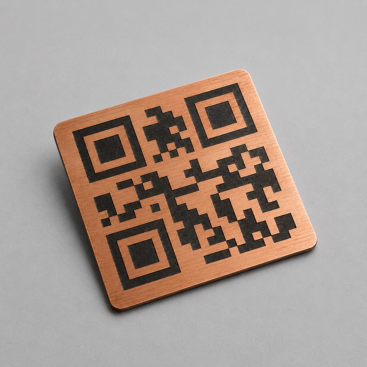QR Code quadrato in abs effetto ottone Personalizzato | Segnaposto Ristorante Elegante | Menu Digitale Menu qr