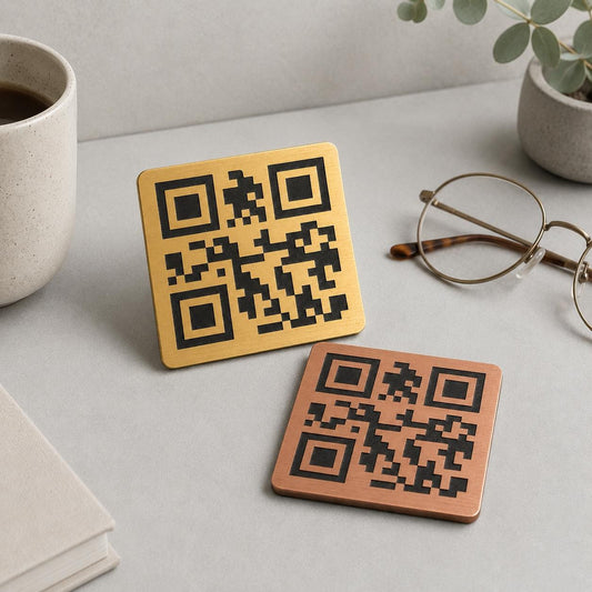 QR Code quadrato in abs effeto oro Personalizzato | Segnaposto Ristorante Elegante | Menu Digitale Menu qr