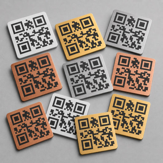QR Code quadrato in abs effetto ottone Personalizzato | Segnaposto Ristorante Elegante | Menu Digitale Menu qr