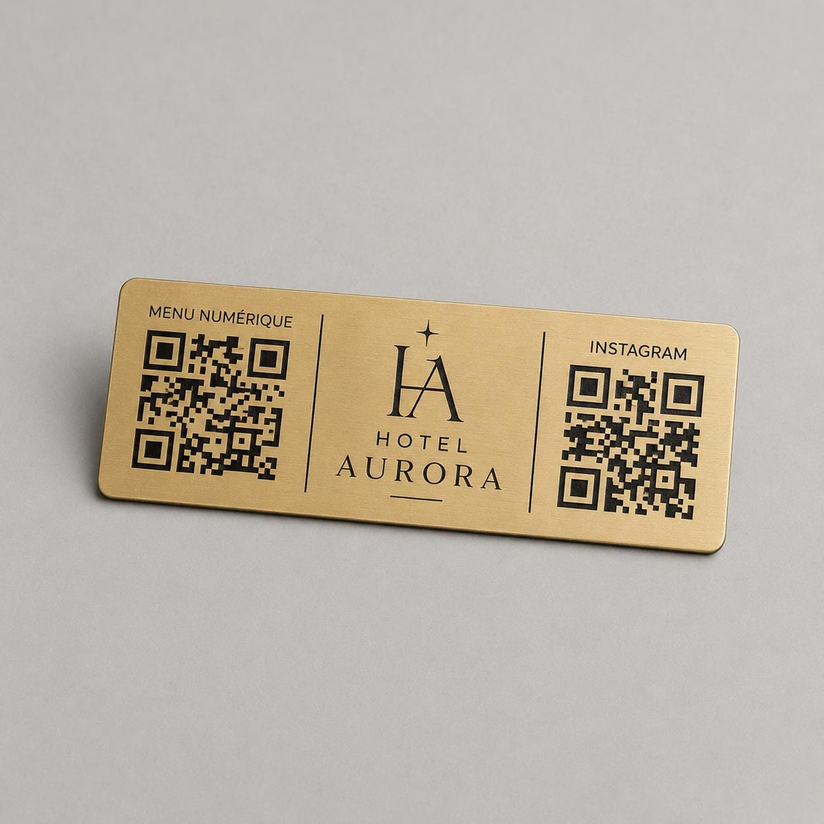 QR Code rettangolare in abs effetto acciaio Personalizzato | Segnaposto Ristorante Elegante | Menu Digitale Menu qr