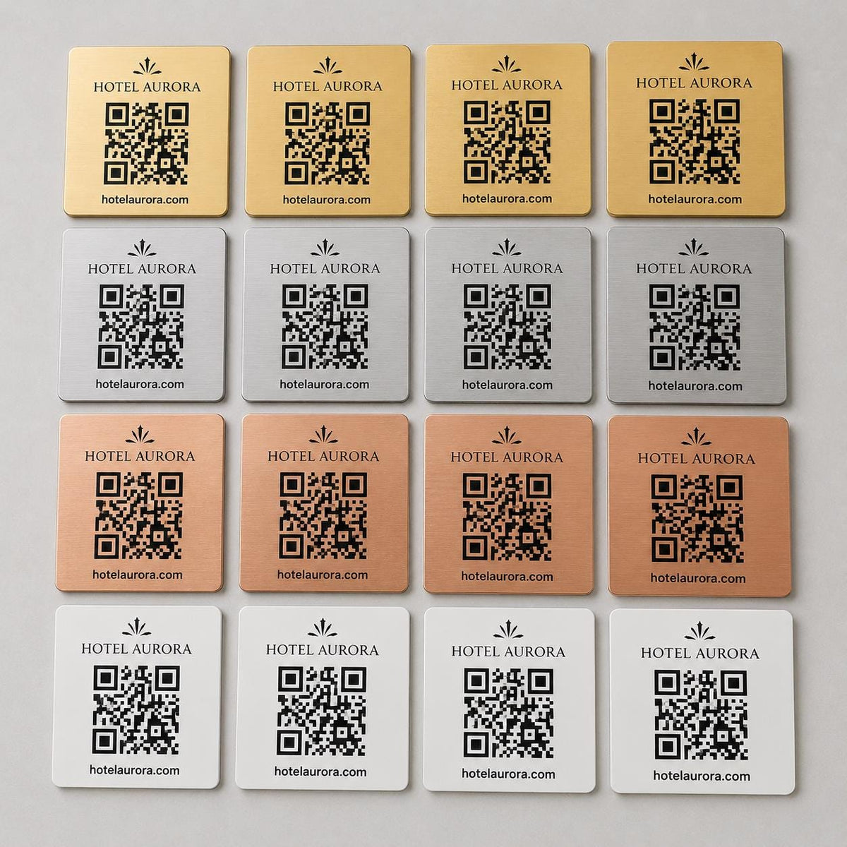 QR Code etichetta con logo in abs colore bianco Personalizzato | Segnaposto Ristorante Elegante | Menu Digitale Menu qr