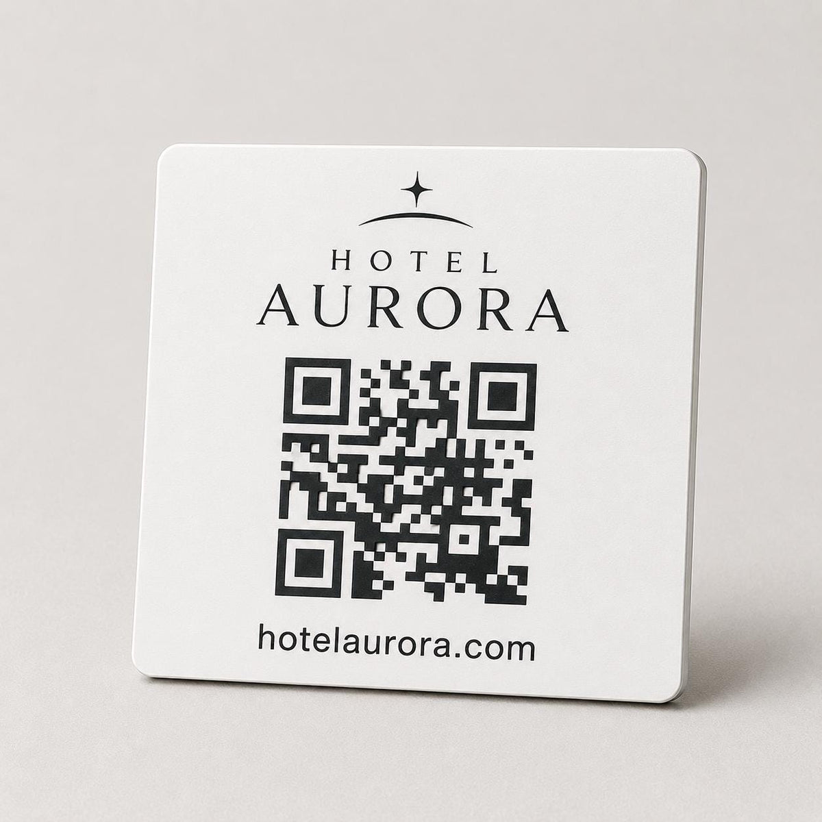 QR Code etichetta con logo in abs colore bianco Personalizzato | Segnaposto Ristorante Elegante | Menu Digitale Menu qr