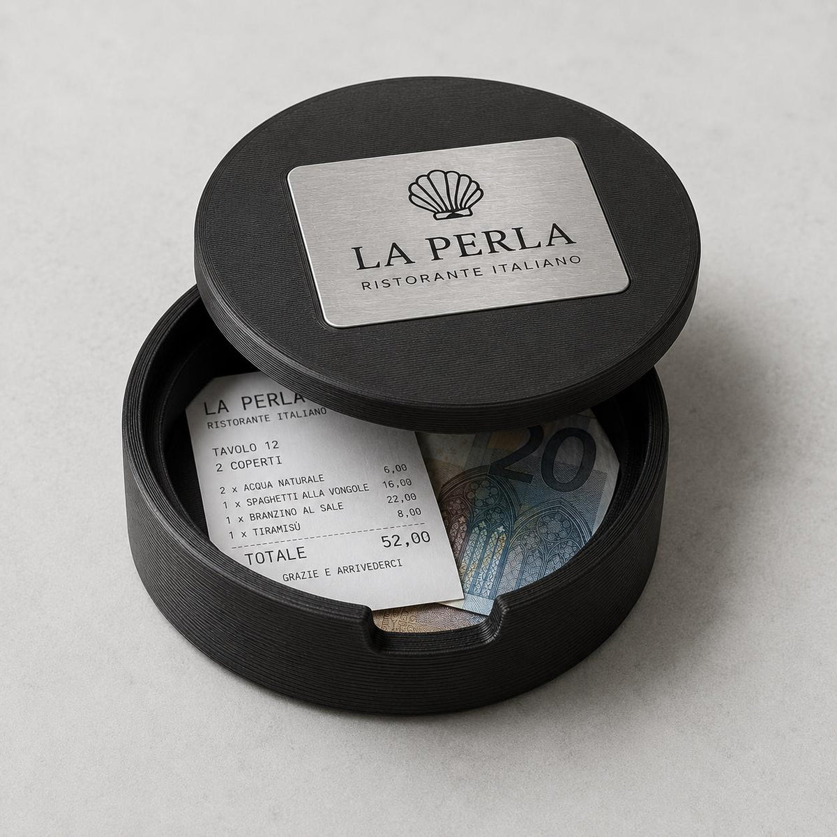 Check Presenter porta conto personalizzato Ristorante in Stampa 3D con Targhetta |Moderno per Ristoranti e Trattorie | bill holder