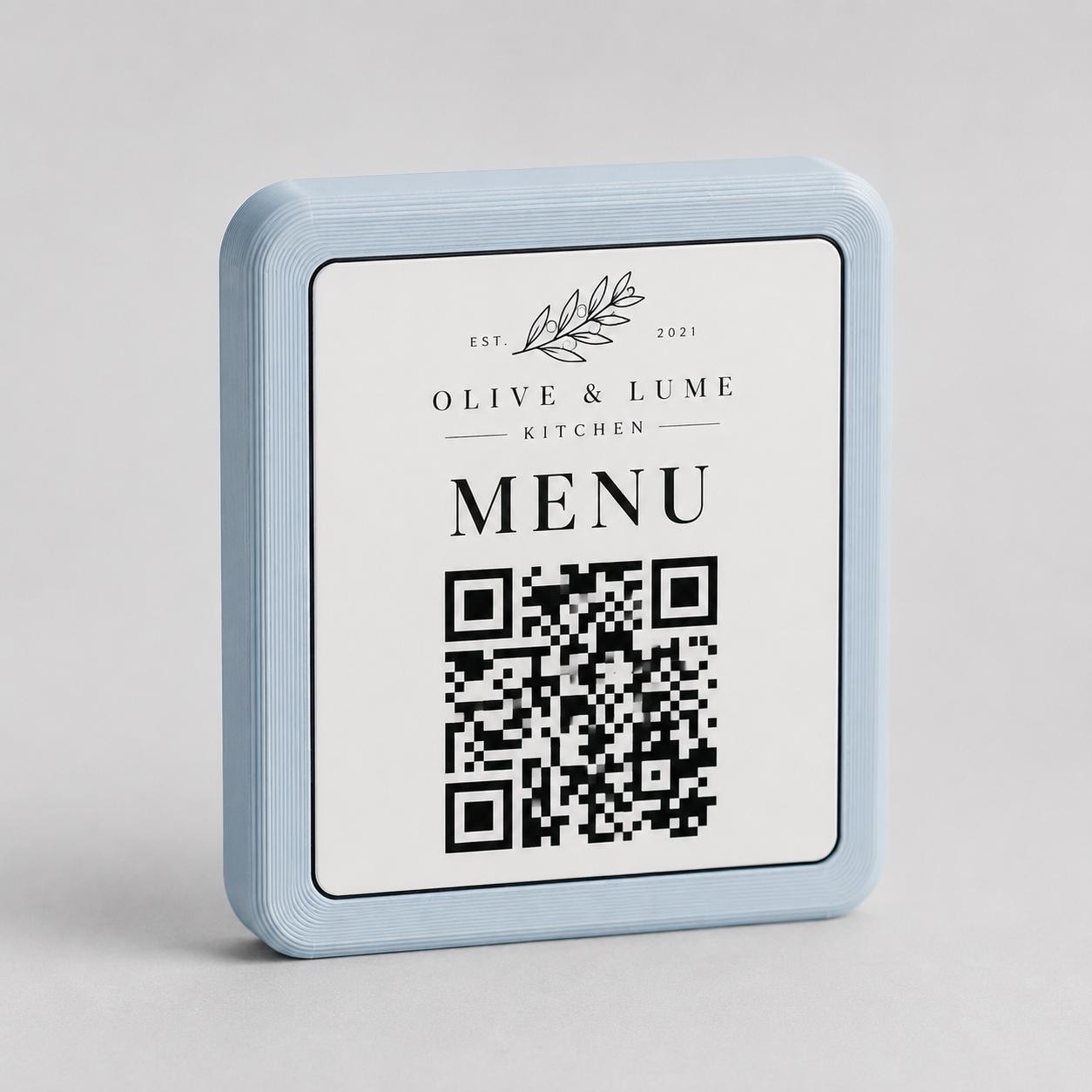 Basetta quadrata 7x7x1,5cm beige in plastica menu fai da te Porta Menu e Segnatavolo Personalizzato in Stampa 3D per menu contactless