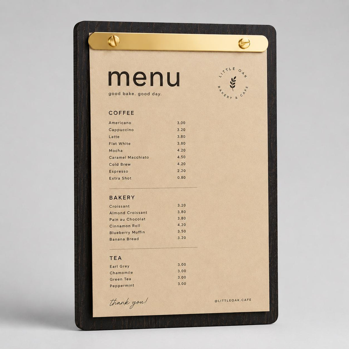 Portamenu A4 in legno personalizzato per ristorante e bar