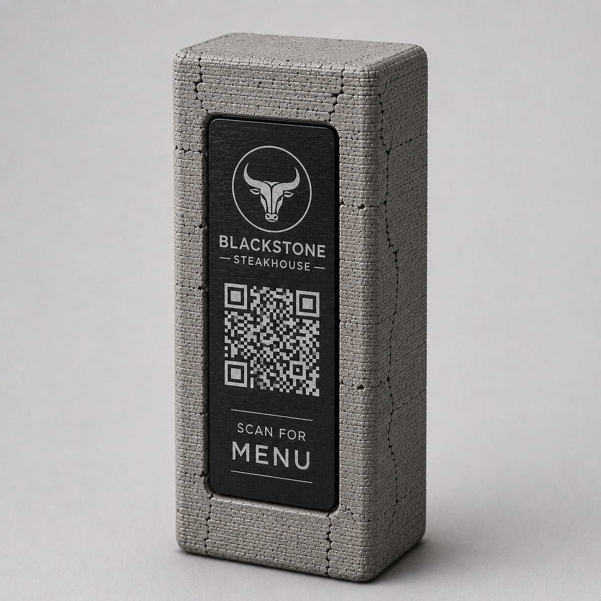 Totem stand qr cemento e rame Espositore QR Code Personalizzato | Effetto cemento Menu Digitale, Social Media| Stampa 3D e Incisione