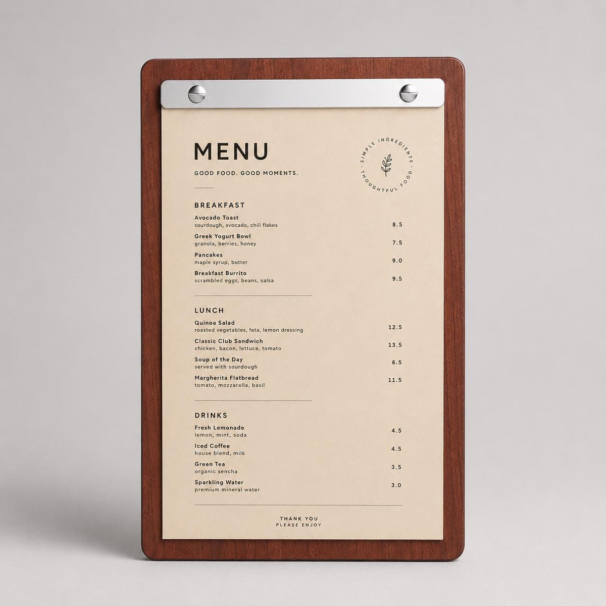 Portamenu tavoletta in legno bacchetta in plexiglas specchiato formato A4 Personalizzato | Menu Ristorante| Copertina Menu Pioppo Incisa