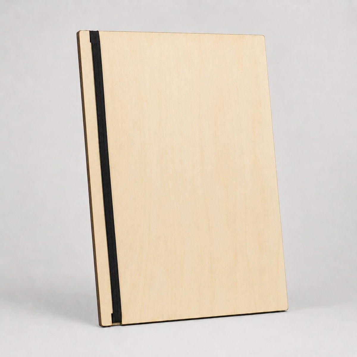Portamenu in legno con fascia elastica laterale nera