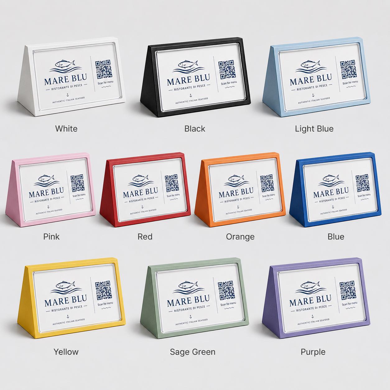 Porta QR Code da Tavolo per Ristoranti | Supporto Biglietto da Visita Personalizzabile | Espositore Menu QR in Stampa 3D con Plexiglass