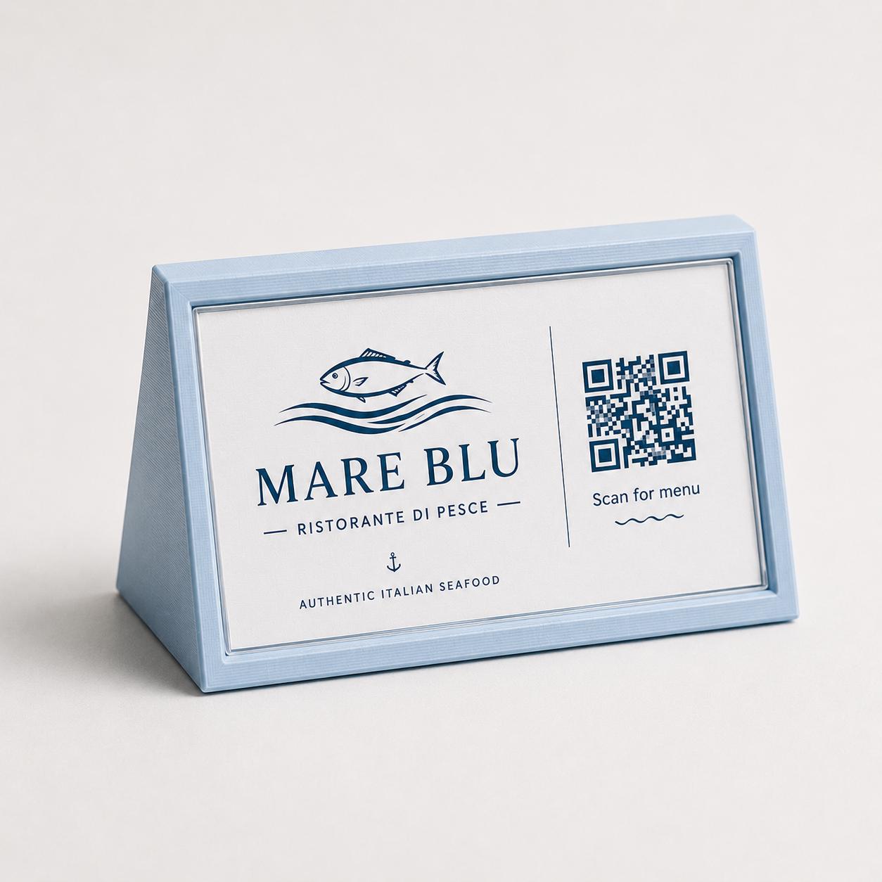 Porta QR Code da Tavolo per Ristoranti | Supporto Biglietto da Visita Personalizzabile | Espositore Menu QR in Stampa 3D con Plexiglass