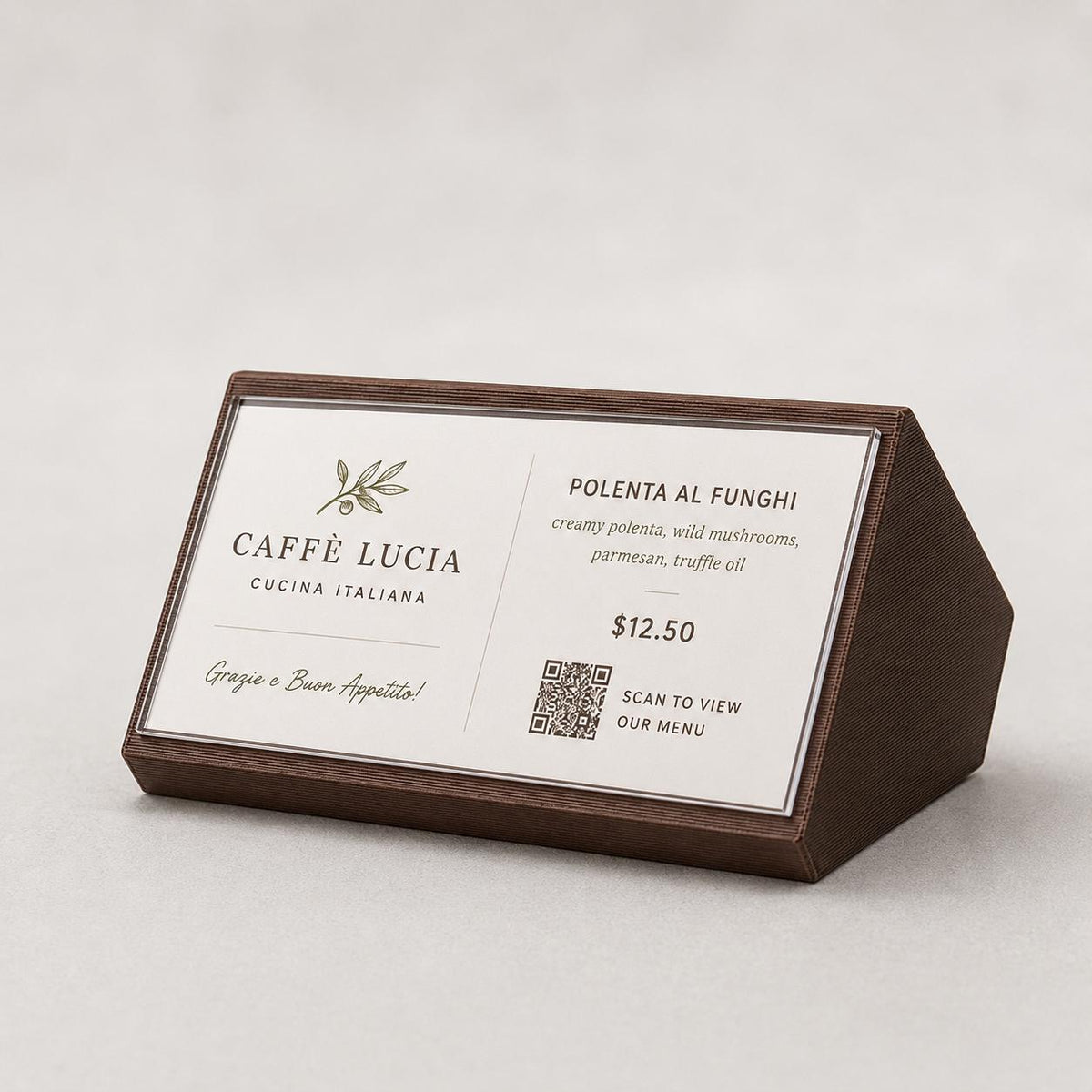 Display QR Code Tavolo qr code intercambiabile per Ristoranti | Supporto Biglietto Visita Personalizzabile| Espositore Menu QR