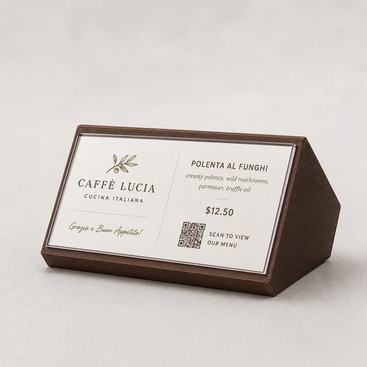Display QR Code Tavolo qr code intercambiabile per Ristoranti | Supporto Biglietto Visita Personalizzabile| Espositore Menu QR