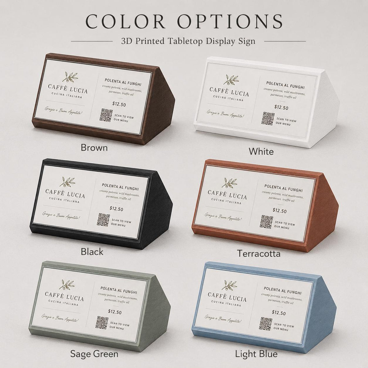 Display QR Code Tavolo qr code intercambiabile per Ristoranti | Supporto Biglietto Visita Personalizzabile| Espositore Menu QR