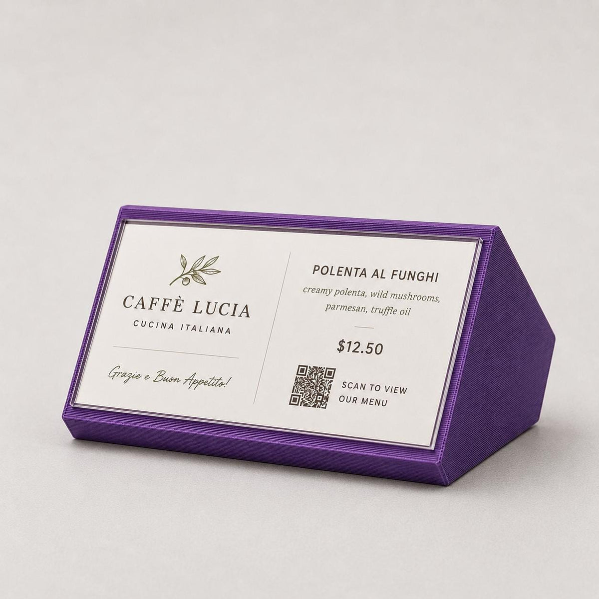 Display QR Code Tavolo qr code intercambiabile per Ristoranti | Supporto Biglietto Visita Personalizzabile| Espositore Menu QR