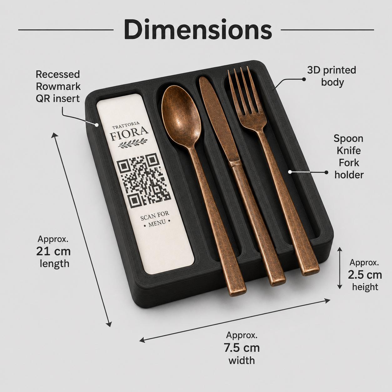 Portaposate da Tavolo Personalizzato, Vaschetta 3D Organizzatore Posate per Ristorante e Bar, Portaposate Singolo, Set Accessori