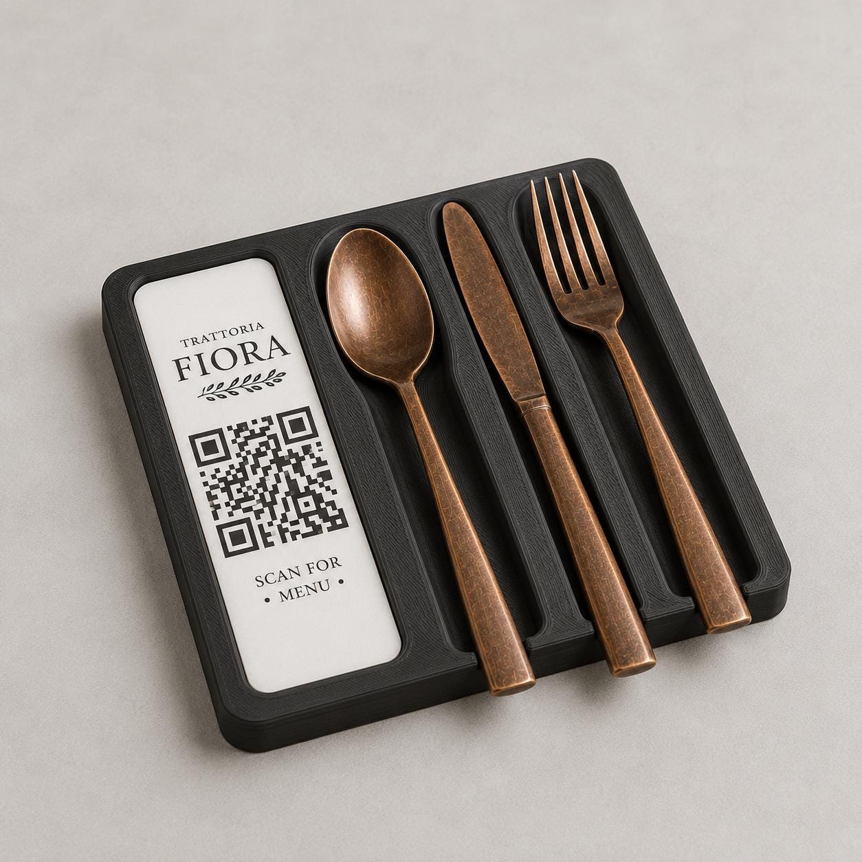 Portaposate da Tavolo Personalizzato, Vaschetta 3D Organizzatore Posate per Ristorante e Bar, Portaposate Singolo, Set Accessori