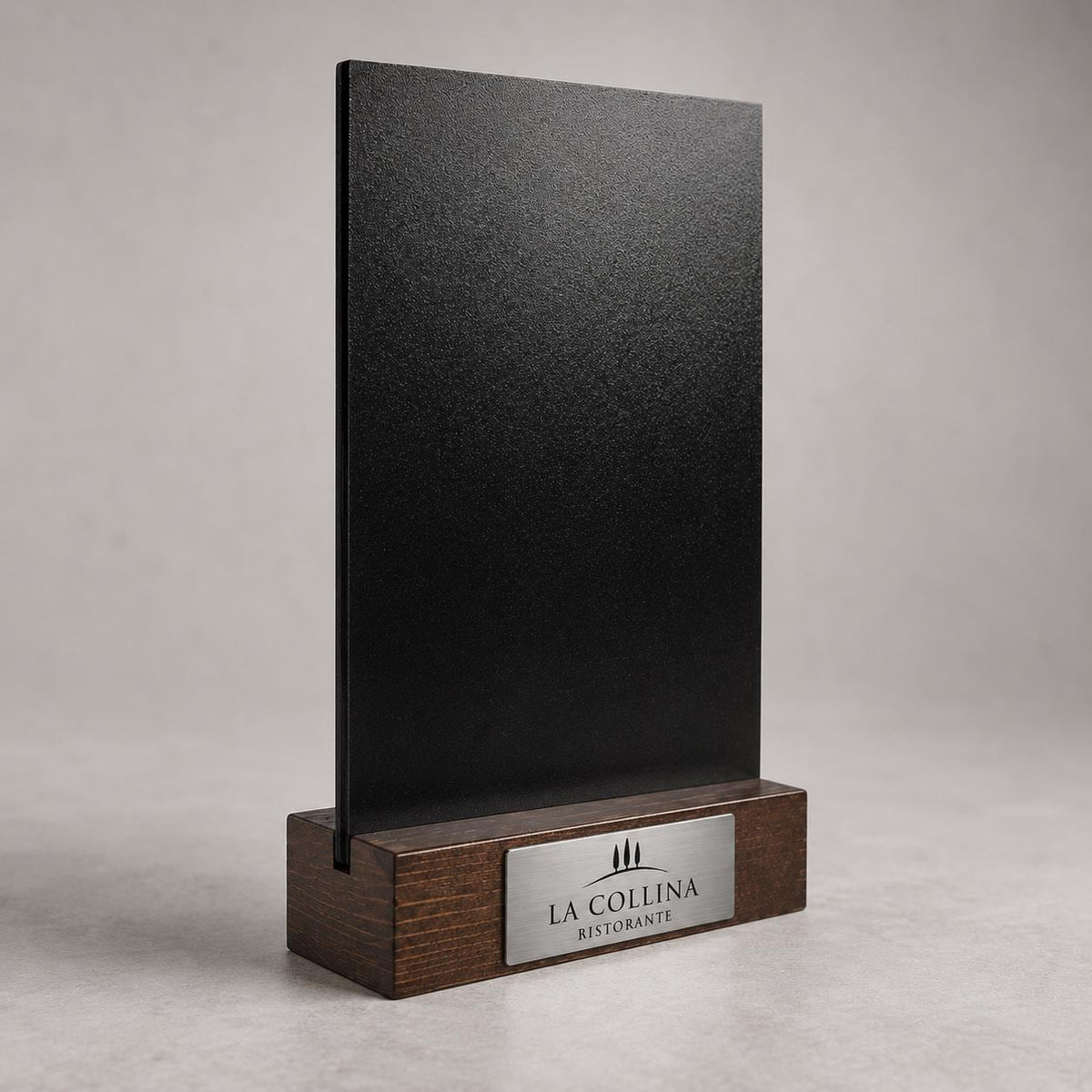 Set 10 pezzi Porta Menu Tavolo Personalizzato, Espositore 3D Legno Lavagnetta Segnatavolo Incisione Logo, Supporto Moderno Ristorante Bar