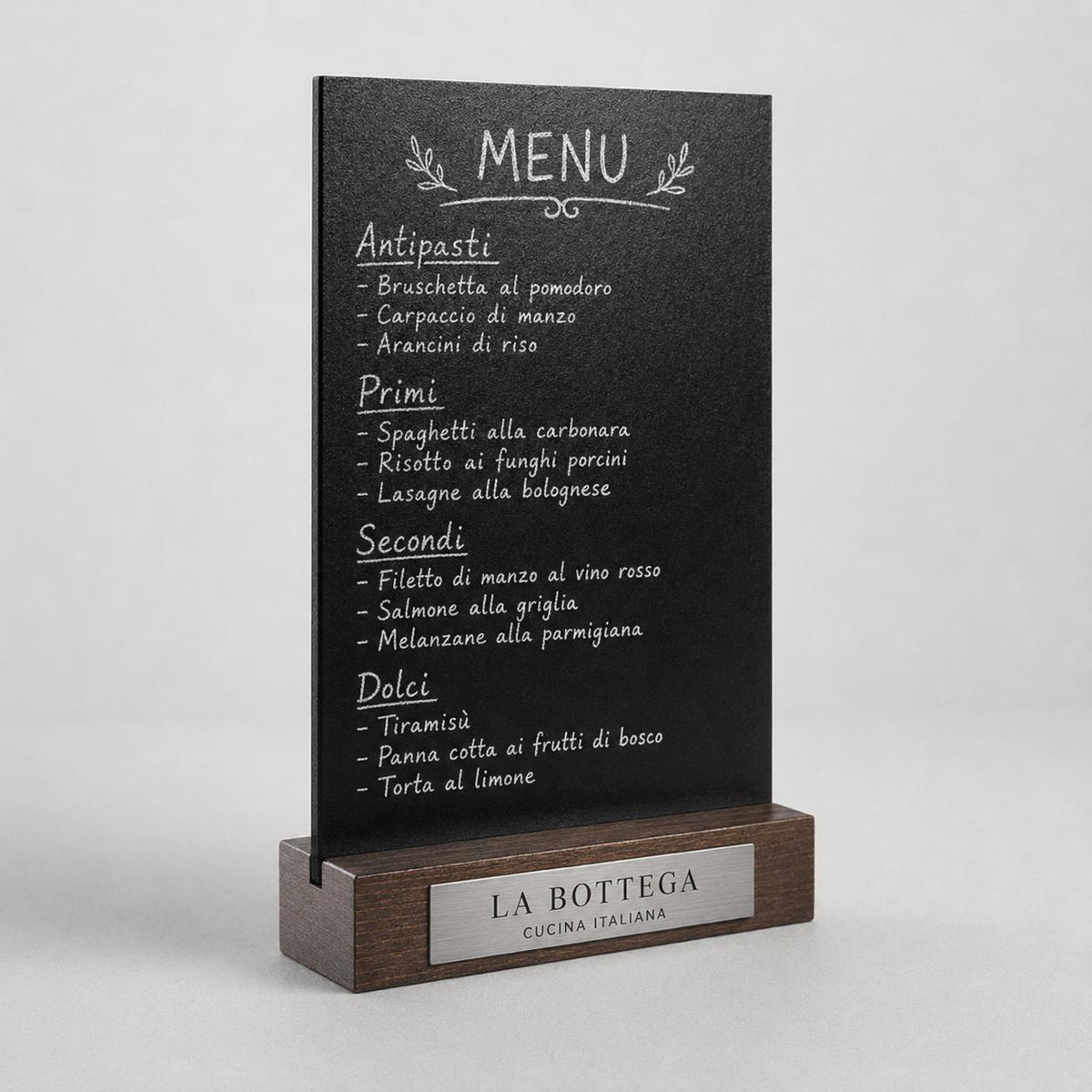 Set 10 pezzi Porta Menu Tavolo Personalizzato, Espositore 3D Legno Lavagnetta Segnatavolo Incisione Logo, Supporto Moderno Ristorante Bar
