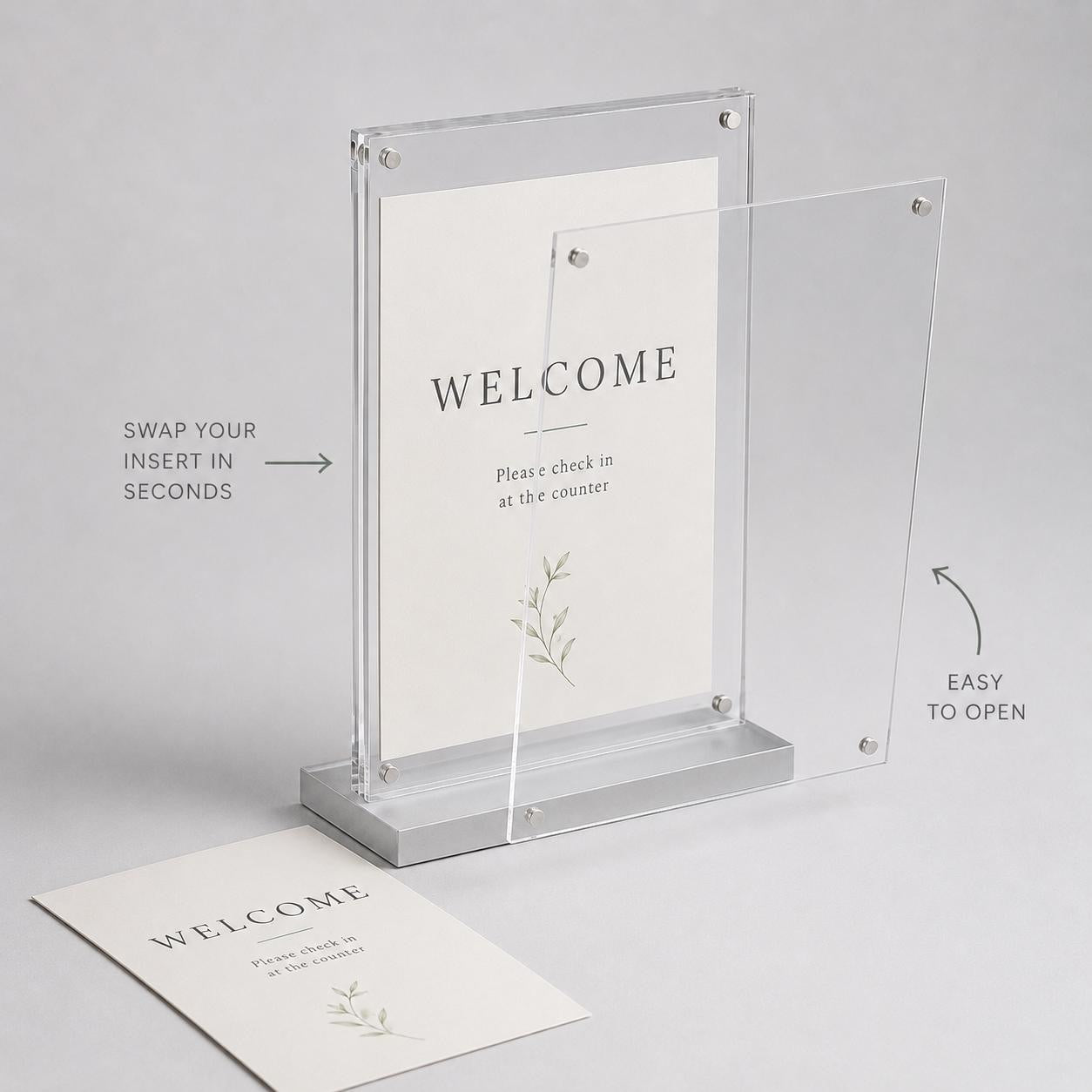 Set 12 pezzi Supporto in plexiglas da banco Personalizzato , Espositore Segnatavolo Ristorante Bar espositore in legno per prezzi