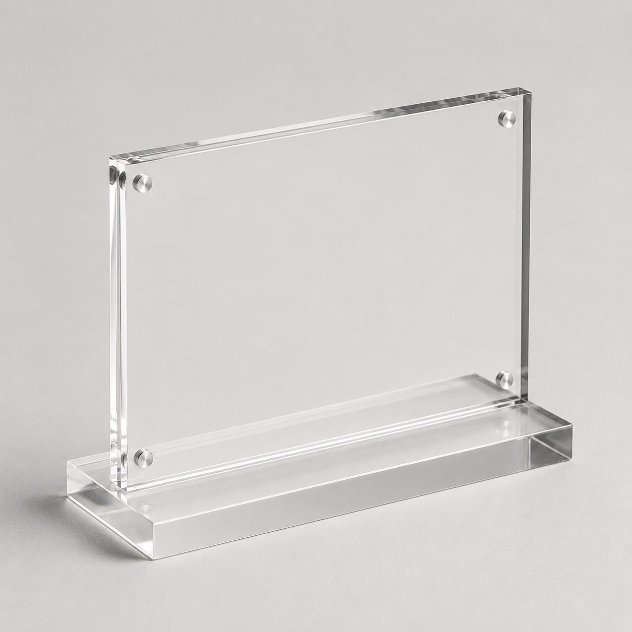 Set 12 pezzi Supporto orizzontale in plexiglas da banco Personalizzato Espositore Segnatavolo Ristorante Bar espositore in legno per prezzi