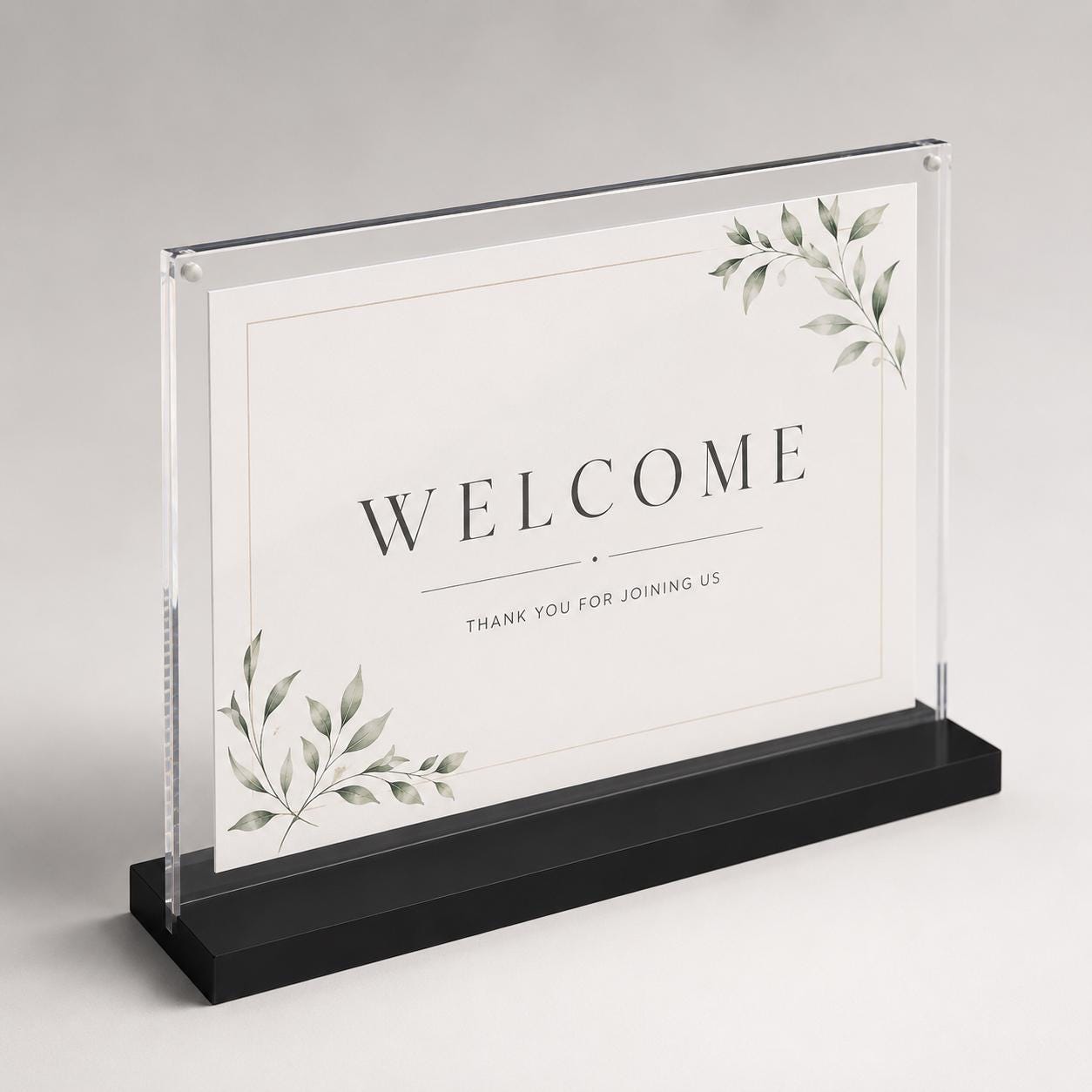 Set 12 pezzi Supporto orizzontale in plexiglas da banco con base nera Espositore Segnatavolo Ristorante Bar espositore in plexiglas