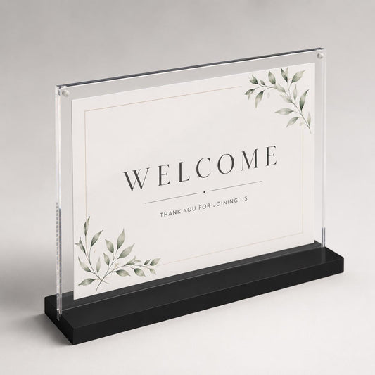 Set 12 pezzi Supporto orizzontale in plexiglas da banco con base nera Espositore Segnatavolo Ristorante Bar espositore in plexiglas