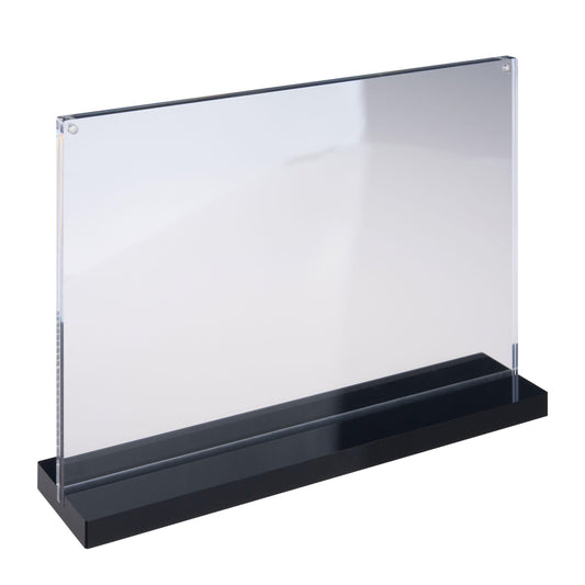 Set 12 pezzi Supporto orizzontale in plexiglas da banco con base nera Espositore Segnatavolo Ristorante Bar espositore in plexiglas