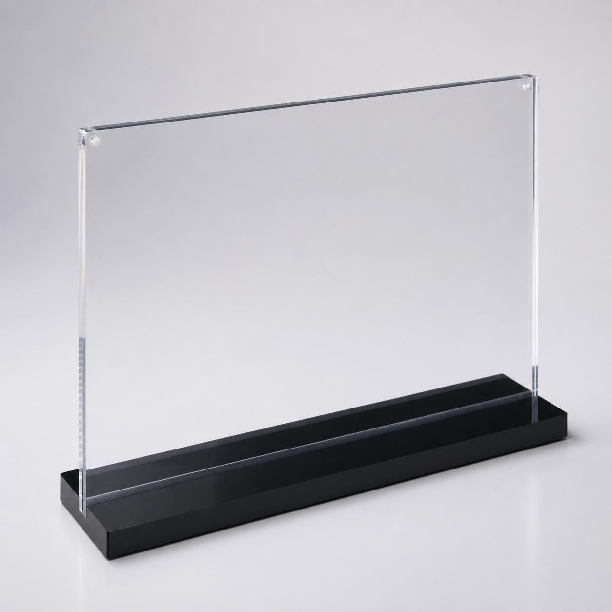 Set 12 pezzi Supporto orizzontale in plexiglas da banco con base nera Espositore Segnatavolo Ristorante Bar espositore in plexiglas