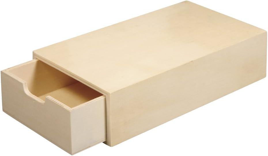 Scatola in Legno Naturale con Cassetto Estraibile (20x10x5 cm) – Ideale per Fai da Te, Decoupage e Organizer