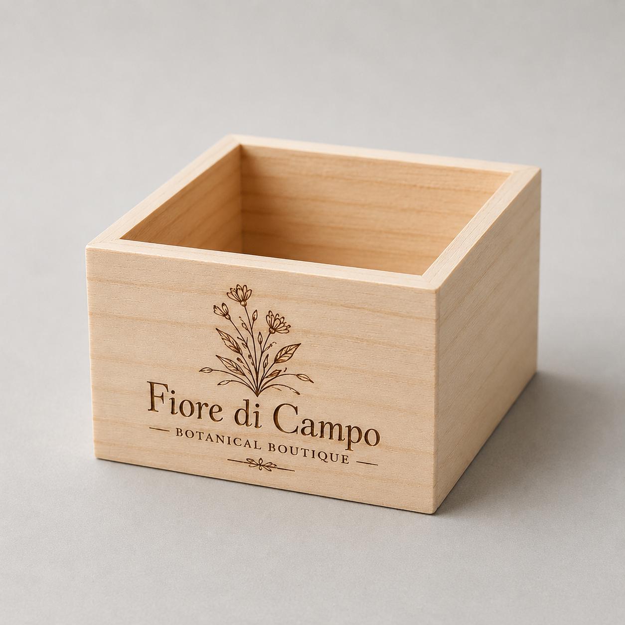 Scatole Portaoggetti Legno Grezzo, 4 Pezzi Piccole Quadrate legno, 8 x 8 x 4 cm Scatole Di Legno Senza Coperchio Organizer, Artigianato