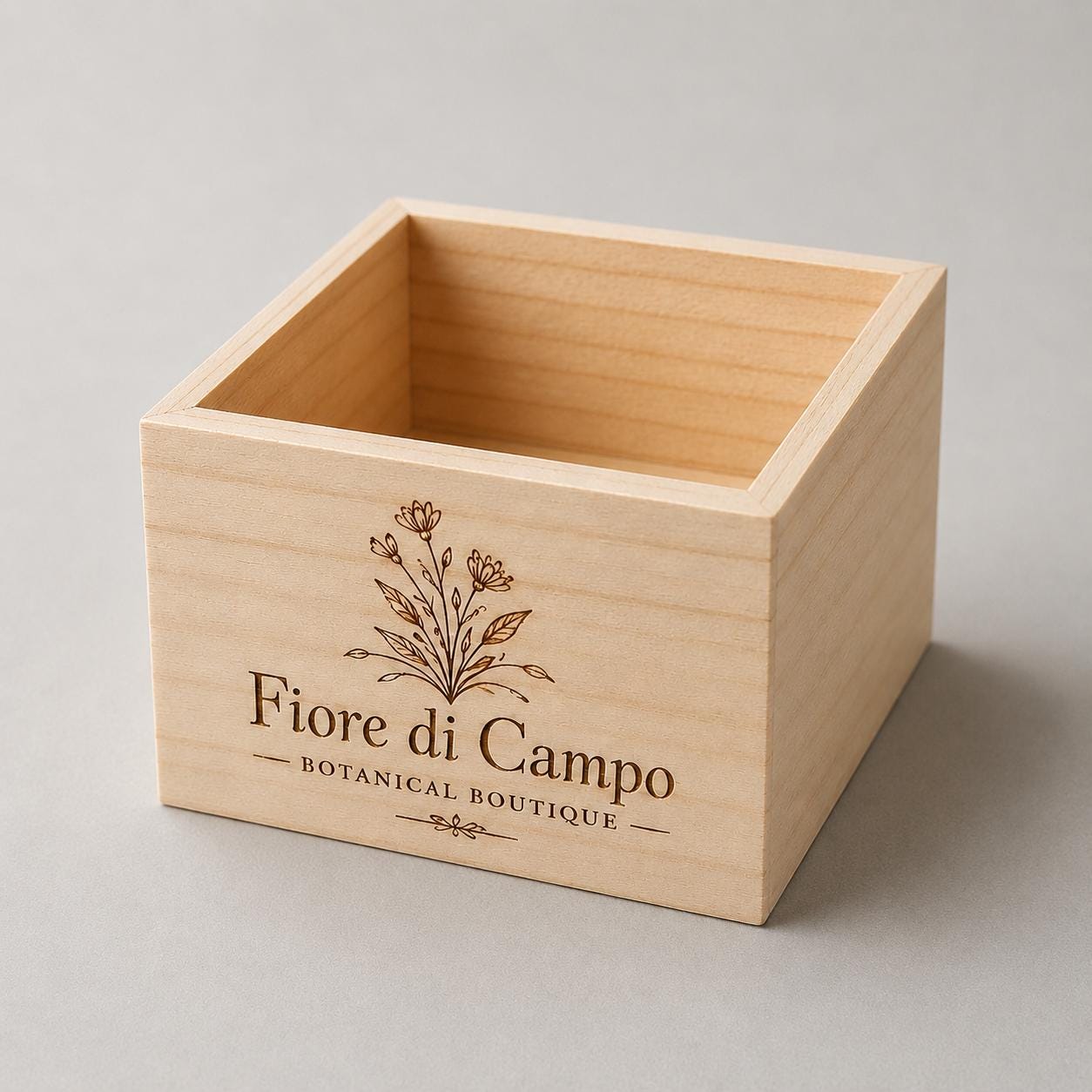 Scatole Portaoggetti Legno Grezzo, 4 Pezzi Piccole Quadrate legno, 10 x 10 x 6 cm Scatole Di Legno Senza Coperchio Organizer, Artigianato