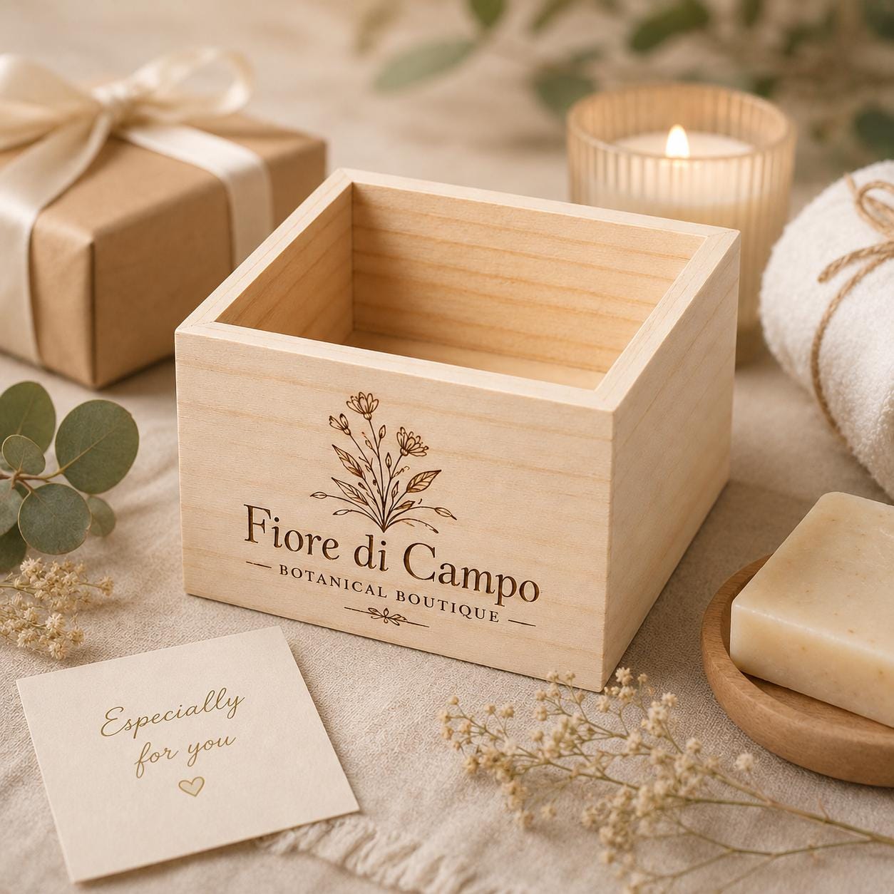 Scatole Portaoggetti Legno Grezzo, 4 Pezzi Piccole Quadrate legno, 8 x 8 x 4 cm Scatole Di Legno Senza Coperchio Organizer, Artigianato