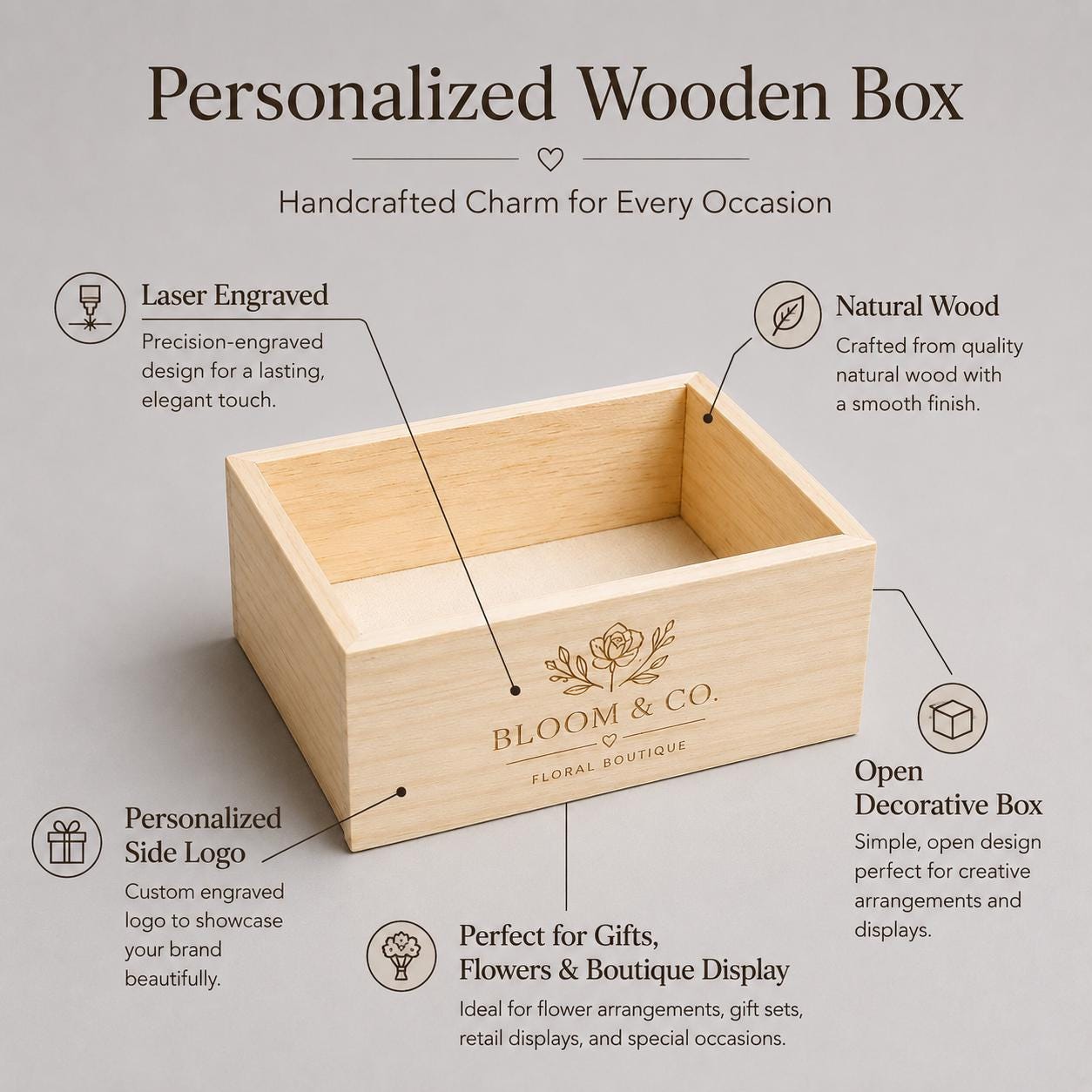Scatole Portaoggetti Legno Grezzo, 4 Pezzi Piccole legno, 15 x 10 x 6 cm Scatole Di Legno Senza Coperchio Organizer, Artigianato