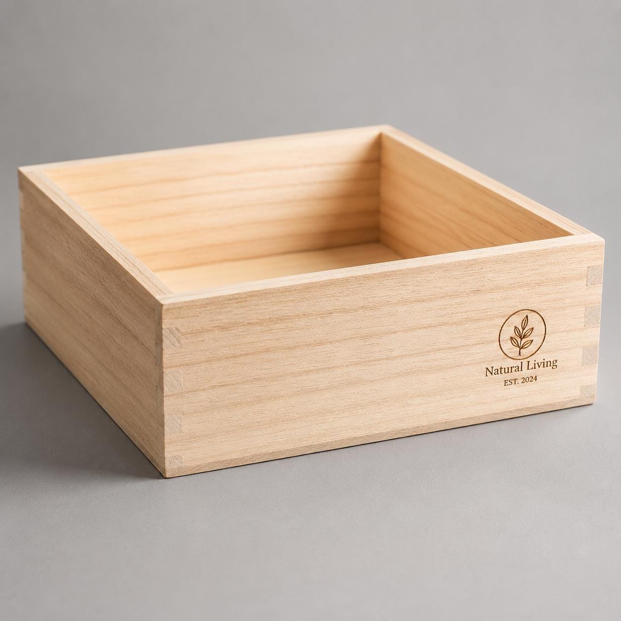 Scatole Portaoggetti Legno Grezzo, 4 Pezzi Piccole legno, 15 x 15 x 6 cm Scatole Di Legno Senza Coperchio Organizer, Artigianato