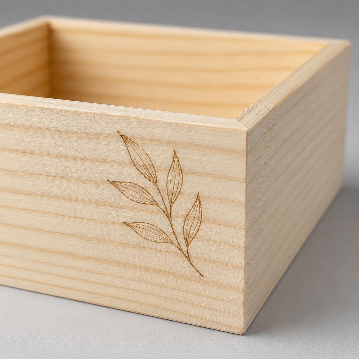 Scatole Portaoggetti Legno Grezzo, 4 Pezzi Piccole legno, 15 x 15 x 6 cm Scatole Di Legno Senza Coperchio Organizer, Artigianato