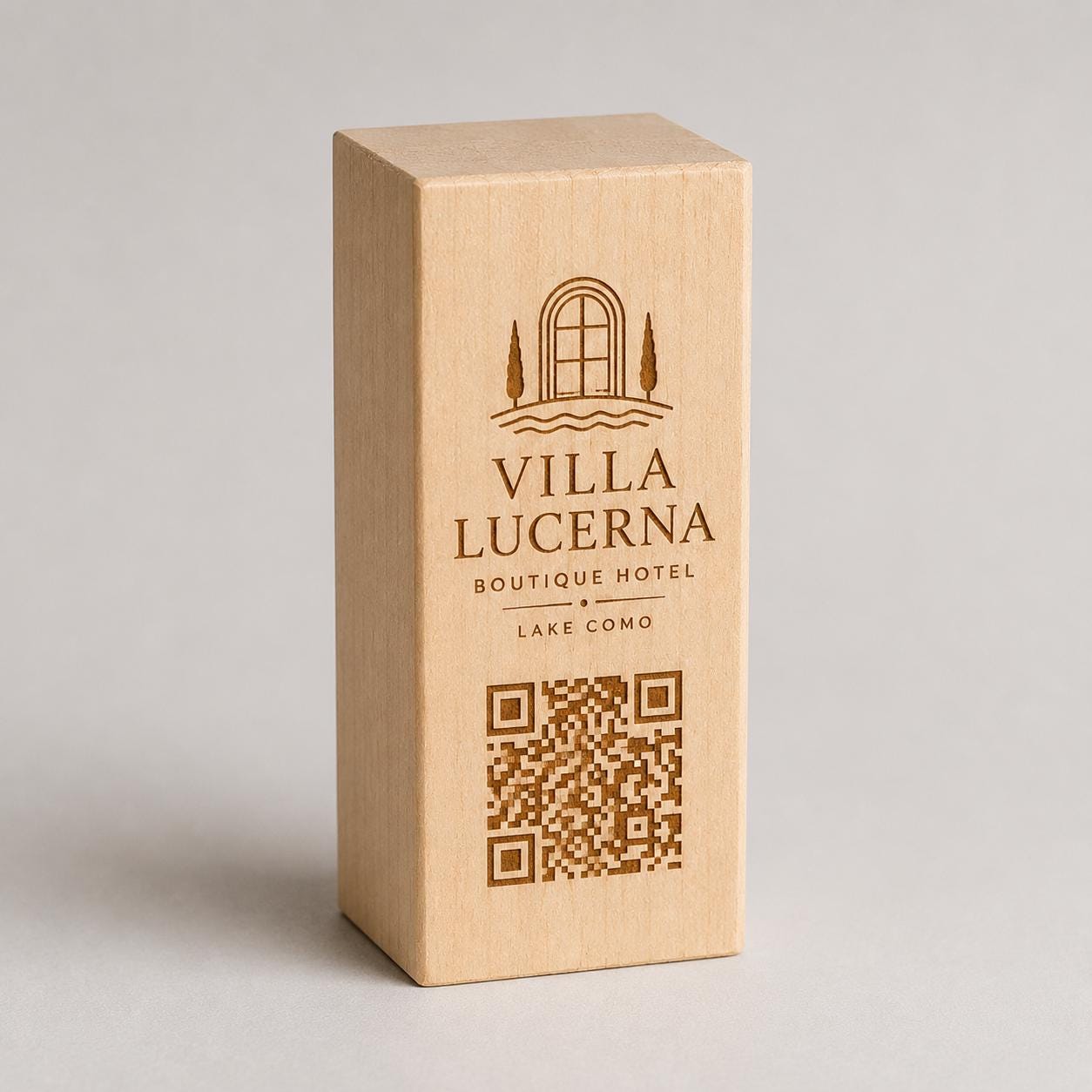 Blocchi di legno qr code grande legno di tiglio per intaglio, blocchetti di legno naturali qr code ecologico in legno, 15×5×5 cm