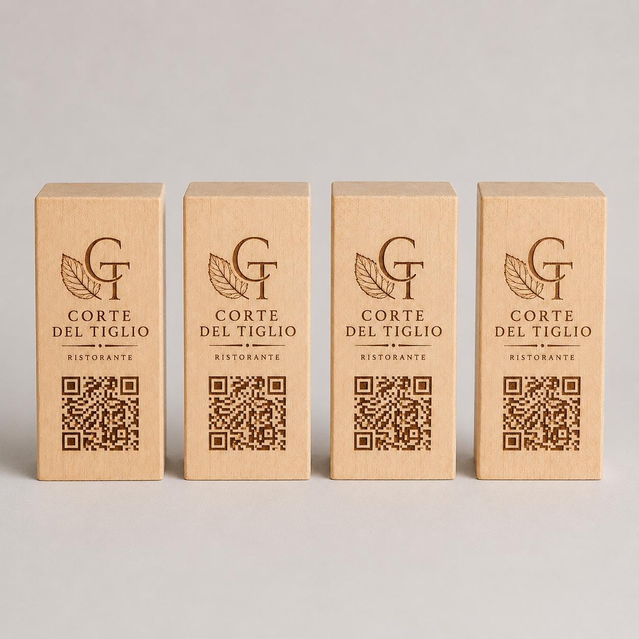 Blocchi di legno qr code grande legno di tiglio per intaglio, blocchetti di legno naturali qr code ecologico in legno, 15×5×5 cm
